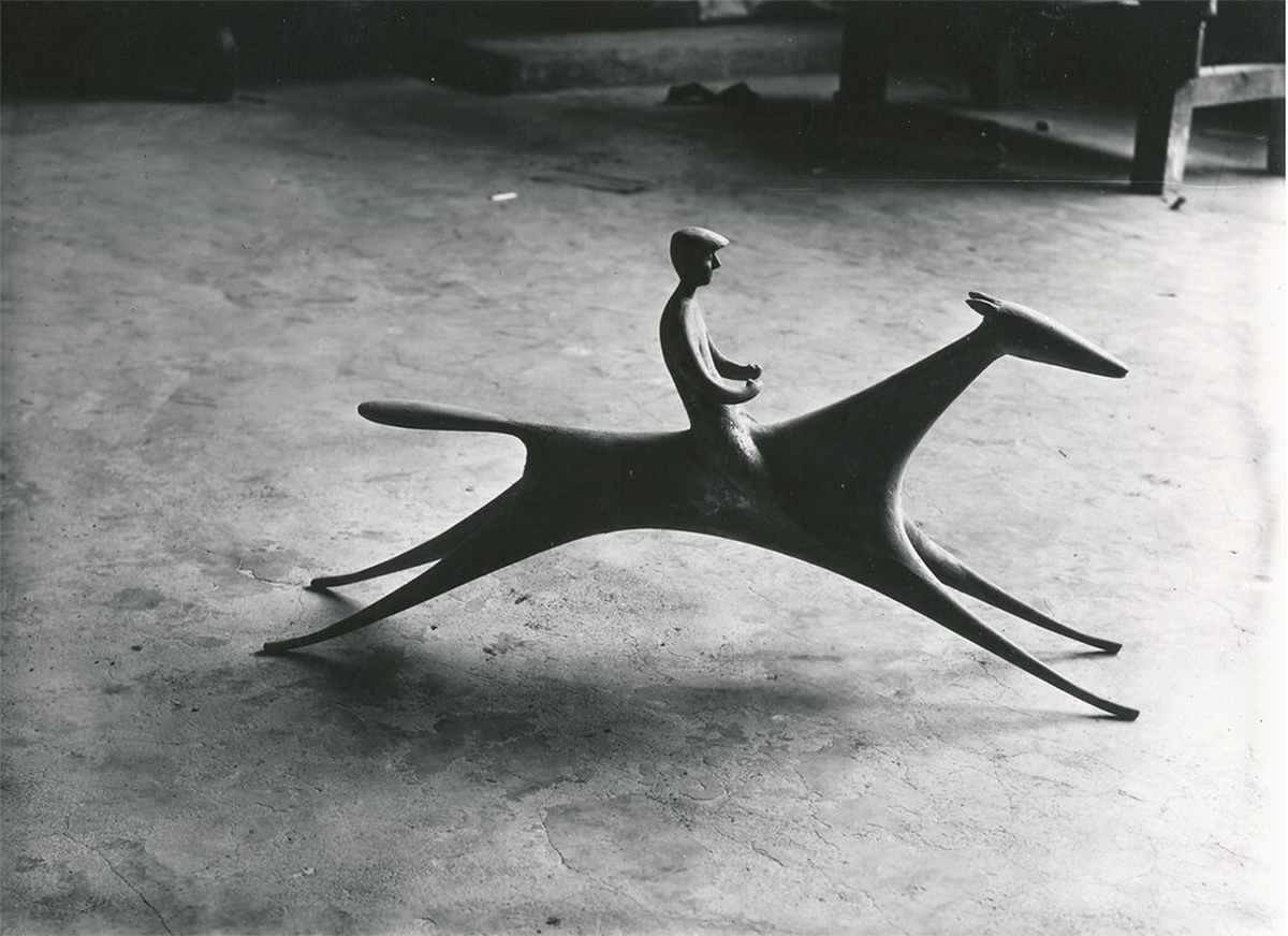 NN - Fotografie von Matarés Reiter, 1962 / MKK.Inv.2020-X-13 (0205), Dauerleihgabe des Freundeskreises Museum Kurhaus und Koekkoek-Haus Kleve e.V.; Vermächtnis Sonja Mataré, Meerbusch-Büderich